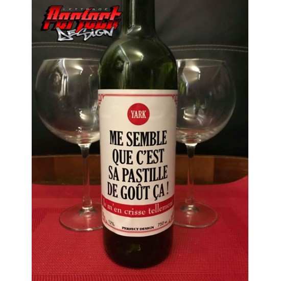 Étiquette pour bouteille de vin - Pastille de goût